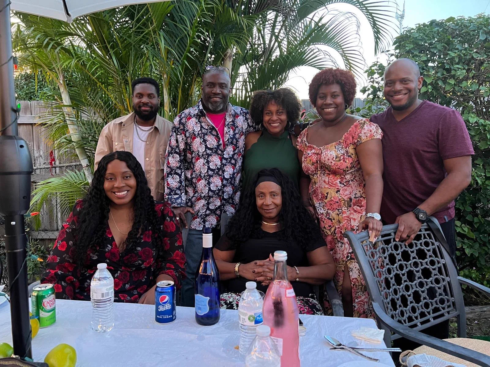 Dr. Patti Mills gathered with family for an outdoor celebration